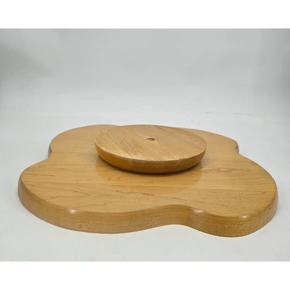 Vintage Wood Lazy Susan Divided Serving Tray 18